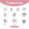 10Pcs 10 Styles Flower & Heart & Teardrop Crystal Rhinestone Brooches Set JEWB-BY0001-04-3