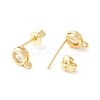 Rack Plating Brass Micro Pave Cubic Zirconia Stud Earring Findings KK-D073-29G-2