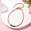 Dyed Natural Agate & Glass Seed Beaded Bracelets BJEW-MZ00047-03-4