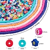 18 Strands 18 Colors Flat Round Handmade Polymer Clay Beads Strands CLAY-SZ0001-77-2