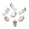 Iron Clip-on Earring Settings IFIN-R204-09-3