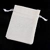 Polyester Imitation Burlap Packing Pouches Drawstring Bags ABAG-R005-14x10-21-1