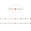 Colorful Faceted Triangle Glass & Cube Beaded Link Chains CHS-G028-17G-2