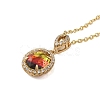 Brass Micro Pave Cubic Zirconia Pendant Necklaces NJEW-E106-10KCG-01-1