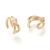 Brass Cuff Earrings X-EJEW-F255-05G-2