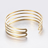 Hollow Ion Plating(IP) 304 Stainless Steel Wide Band Cuff Bangles BJEW-H565-01G-3