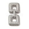 Brass Micro Pave Clear Cubic Zirconia Fold Over Clasps KK-G481-04P-1