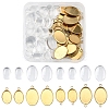 DIY Oval 304 Stainless Steel Cabochon Connector & Pendant Making Kits DIY-FS0008-31-1