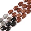 Cherry Quartz Glass & Natural Labradorite & Synthetic Goldstone & Obsidian Beads Strands G-Z135-A04-2