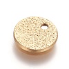 Ion Plating(IP) 304 Stainless Steel Textured Pendants STAS-I098-01-8mm-G-2