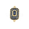 Brass Micro Pave Cubic Zirconia Connector Charms CU-CBAAB9C-01G-04-1
