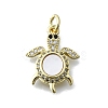 Brass Micro Pave Clear Cubic Zirconia Pendants KK-V010-07G-02-1