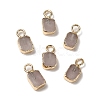 Natural Rose Quartz Rectangle Charms G-Q169-07G-10-1