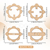 4 Sets Flower Wooden Wick Holder Kit WOOD-DR0001-03A-2