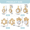 BENECREAT 8Pcs 4 Style Brass Micro Pave Cubic Zirconia Pendants KK-BC0010-33-2