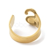 Real 18K Gold Plated 304 Stainless Steel Initial Letter Open Cuff Rings RJEW-L109-007G-S-3
