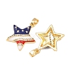 Brass Micro Pave Cubic Zirconia Pendants KK-C248-11B-G-2