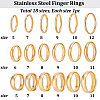 18Pcs 18 Styles 201 Stainless Steel Finger Rings RJEW-SC0001-37G-2