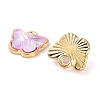 Rack Plating Alloy Glass Charms FIND-Q099-07G-3