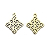 201 Stainless Steel Rhombus Pendants STAS-R166-01G-1