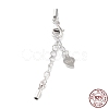 Anti-Tarnish Rhodium Plated 925 Sterling Silver Curb Chain Extender STER-G039-03B-P-1