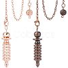 2Pcs 2 Colors Brass Coil Dowsing Pendulums KK-NB0002-80-1