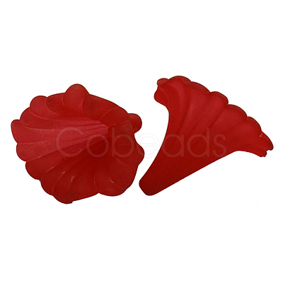 Transparent Frosted Calla Lily Acrylic Beads X-BSF796M-1