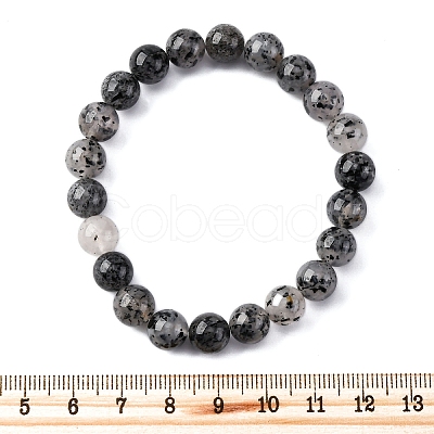 Natural Tourmaline Round Beaded Stretch Bracelets for Men Women BJEW-G743-01B-1