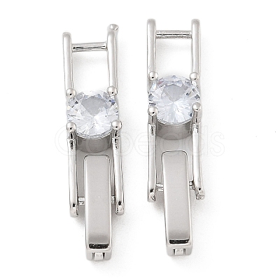 Rack Plating Brass Micro Pave Cubic Zirconia Watch Band Clasps KK-A234-016P-02-1