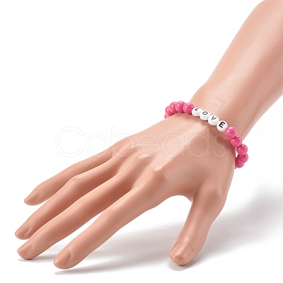 Opaque Acrylic Beads Stretch Bracelet for Kid BJEW-JB06587-1
