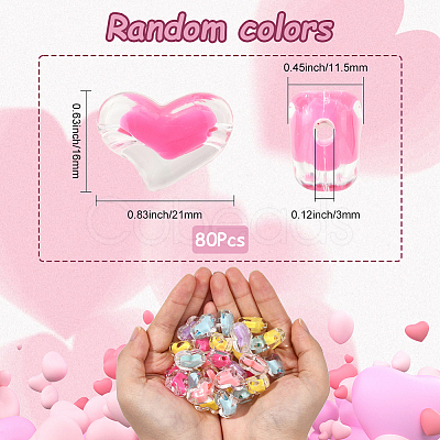 80Pcs Transparent Acrylic Beads TACR-SP0001-39-1