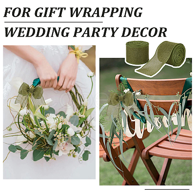 10 Yards Burlap Ribbons SRIB-WH0026-11B-1
