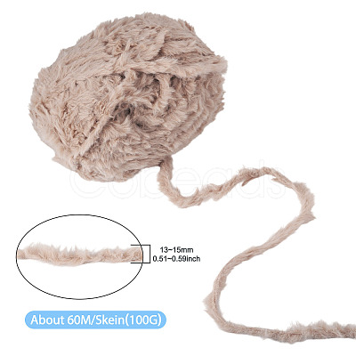 Super Bulky Faux Mink Fur Polyester Yarn YCOR-TAC0001-02C-1