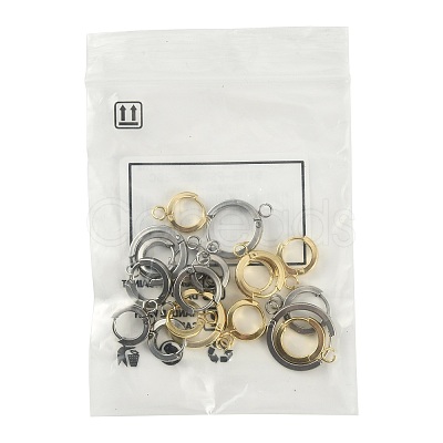 16Pcs 201 Stainless Steel Huggie Hoop Earrings Findings STAS-FS0002-26C-1
