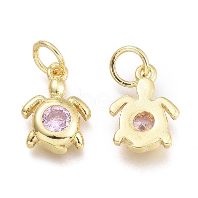 Brass Micro Pave Cubic Zirconia Pendants LS-KK-P187-12H-G-1