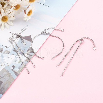 Tarnish Resistant 304 Stainless Steel Box Chain Bracelet Making Sets AJEW-JB00942-1