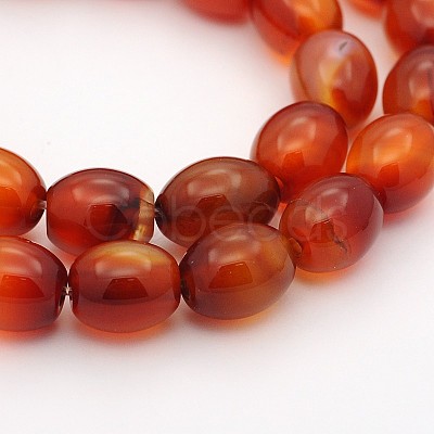 Oval Natural Carnelian Beads Strands G-D622-06-A-1