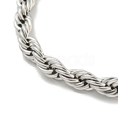Tarnish Resistant 5MM 201 Stainless Steel Rope Chain Bracelets for Women BJEW-R318-02P-1