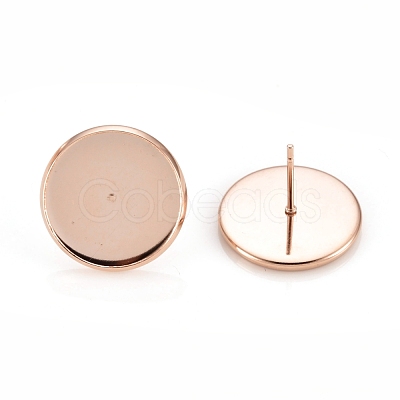 304 Stainless Steel Stud Earring Settings STAS-H436-20F-RG-1