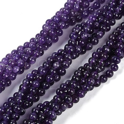 Natural Amethyst Beads Strands G-S333-6mm-020-1