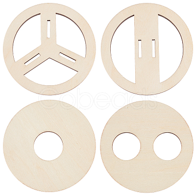 2 Sets Plywood Candle Wick Holders WOOD-BC0001-24B-1