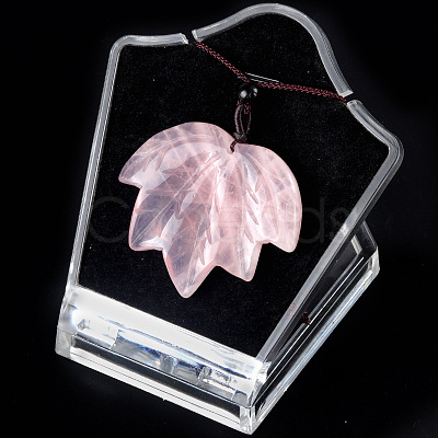 Natural Rose Quartz Pendants Necklaces PW-WG25252-01-1
