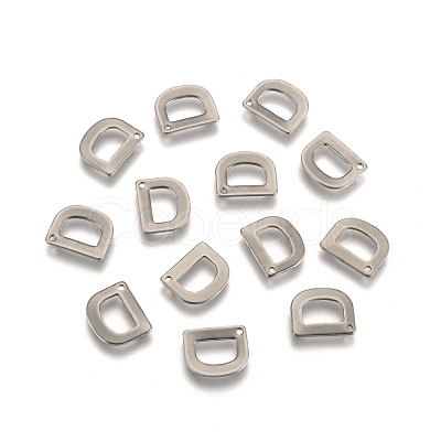 Tarnish Resistant 304 Stainless Steel Letter Charms STAS-O072-D-1