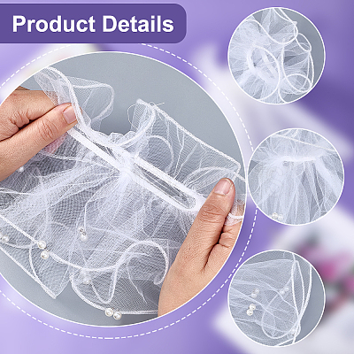 Gauze Lace Oversleeves for Women AJEW-WH20018-125A-1