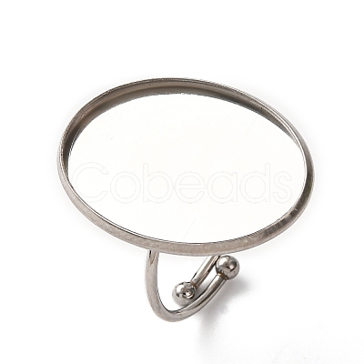Adjustable 304 Stainless Steel Cuff Ring Components STAS-D372-13P-01-2-1
