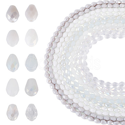 10Strands 10 Colors Transparent Glass Beads Strands EGLA-TA0013-24D-1