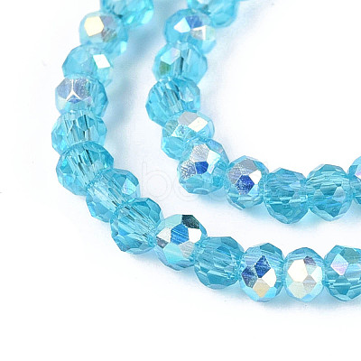 AB Color Plated Transparent Glass Rondelle Beads Strands EGLA-T029-2mm-10D-1
