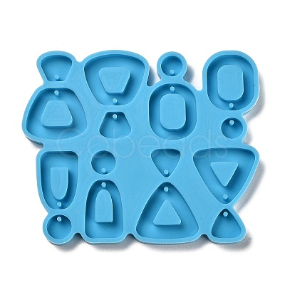 Trapezoid & Triangle & Flat Round Shape DIY Pendant Silicone Molds DIY-M048-04-1