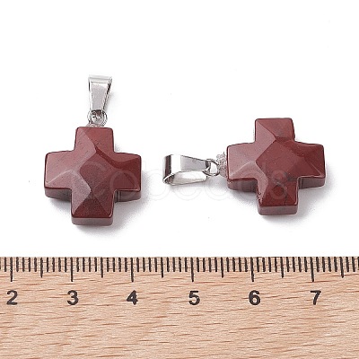 Natural Red Rainbow Jasper Pendants G-K359-02P-09-1