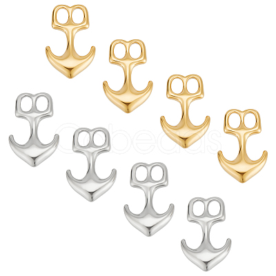 Unicraftale 6Pcs 2 Colors 304 Stainless Steel Anchor Hook Clasps STAS-UN0050-79-1